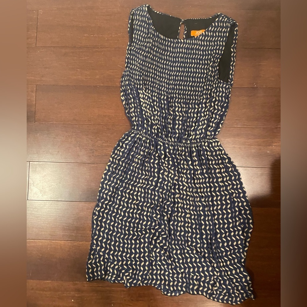 nwot Joe Fresh Navy & beige Midi sleveless Dress small